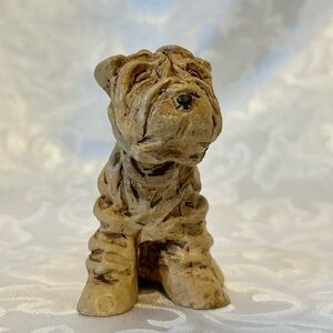 Vintage 1991 Shar-Pei Figurine, Marked On Bottom, 3.75x2.75 Inch